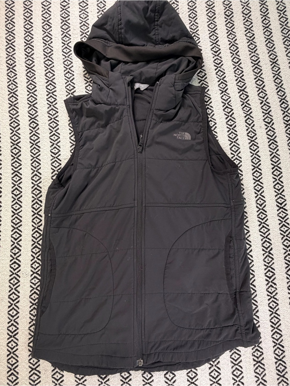 The North Face Vest Womens Small Black Hooded Quilted puffer Zip lightweight S